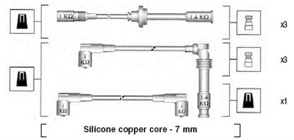 Tändkabelsats Magneti marelli 941045390524 MAGNETI MARELLI