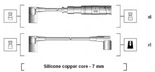 Tändkabelsats Magneti marelli 941115110655 MAGNETI MARELLI