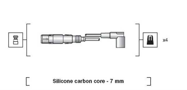 Tändkabelsats Magneti marelli 941318111163 MAGNETI MARELLI