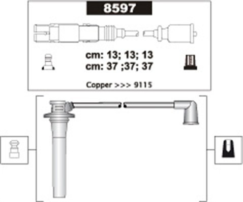 Tändkabelsats Magneti marelli 941318111303 MAGNETI MARELLI
