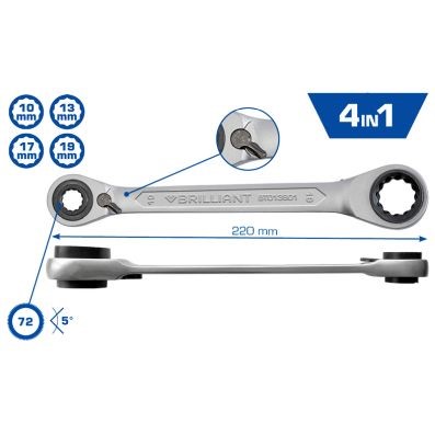 Spärr-dubbelringnyckel, Universal KS TOOLS