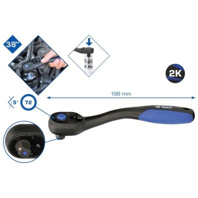 Spärrskaft, Universal Ks tools 3/8 omkopplingsskallra BT021900 KS TOOLS