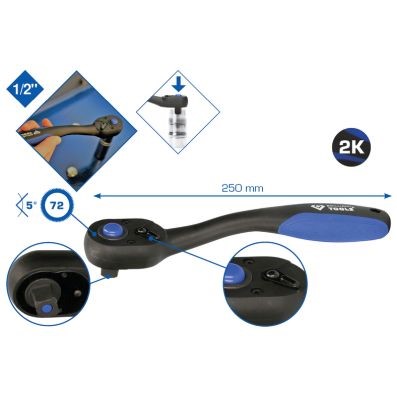Spärrskaft, Universal Ks tools 1/2 omkopplingsskallra BT022900 KS TOOLS