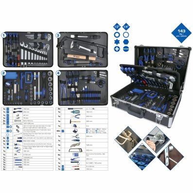 Hylsnyckelsats 143 pcs, 1/2", 1/4", Universal Ks tools BT024143 KS TOOLS