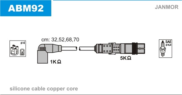 Tändkabelsats Janmor ABM92 JANMOR