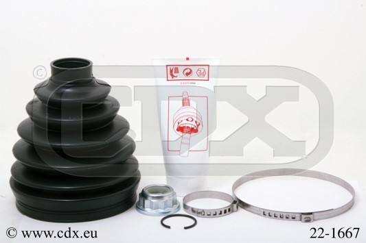 Dammskydd, drivaxel, Framaxel, På hjulsidan Cdx 22-1667 CDX