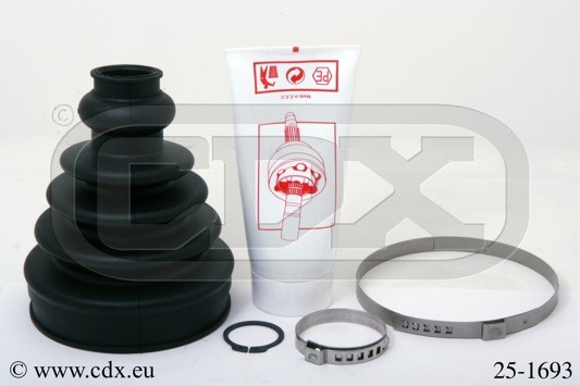 Dammskydd, drivaxel, Framaxel, på växellådssidan Cdx 25-1693 CDX