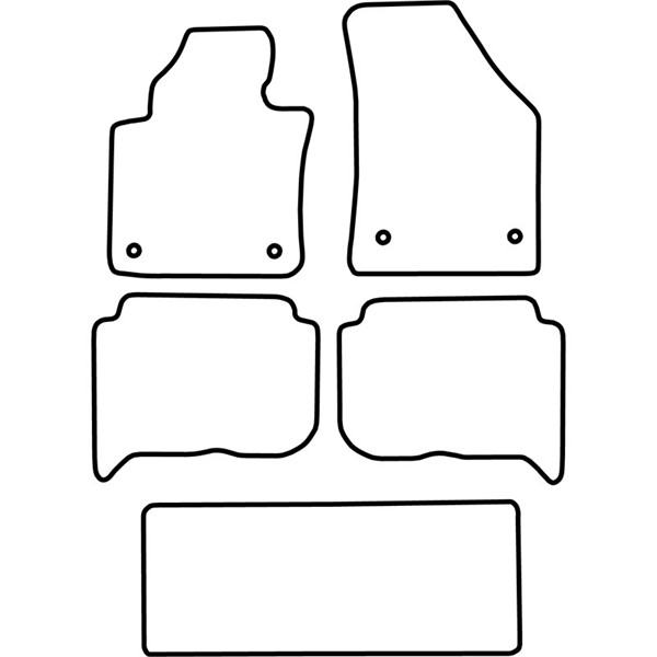 Textilmatta, kupé, Fram och bak Autostyle TM VW557V AutoStyle