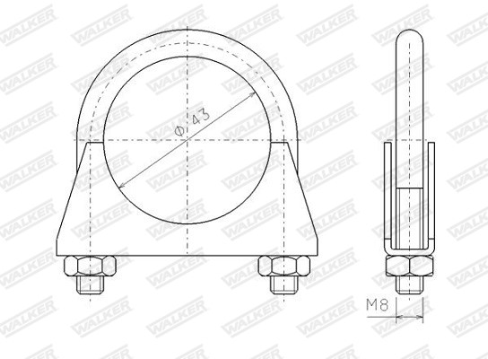 Klämma, avgassystem Walker 84285 WALKER