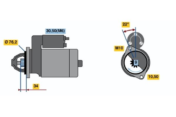 Startmotor 12V Bosch 0 001 115 022 BOSCH