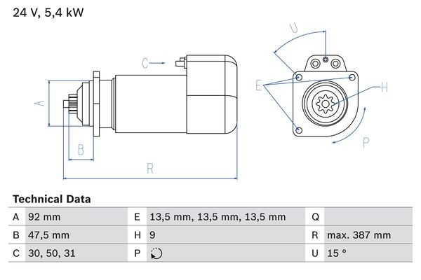 Startmotor 24V BOSCH BOSCH