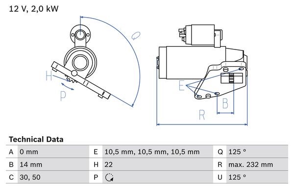 Startmotor 12V Bosch 0 986 024 710 BOSCH