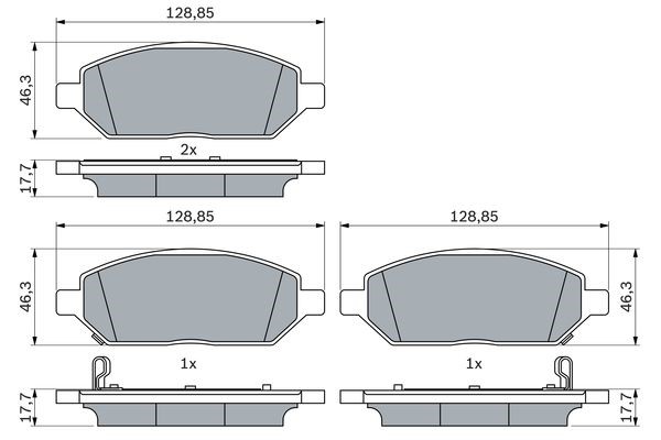 Bromsbeläggsats, Framaxel Bosch 0 986 424 842 BOSCH