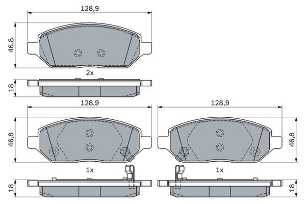 Bromsbeläggsats, Framaxel Bosch 0 986 494 906 BOSCH