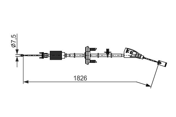 Vajer, parkeringsbroms, Fram, Mitt Bosch 1 987 482 795 BOSCH Vajer, parkeringsbroms, Fram, Mitt Bosch 1 987 482 795 BOSCH