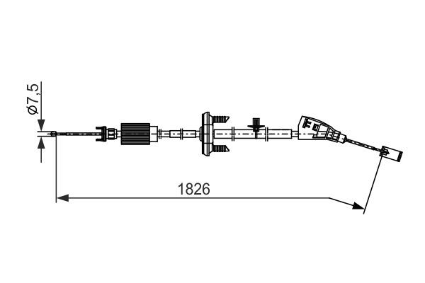 Vajer, parkeringsbroms, Fram, Mitt Bosch 1 987 482 799 BOSCH