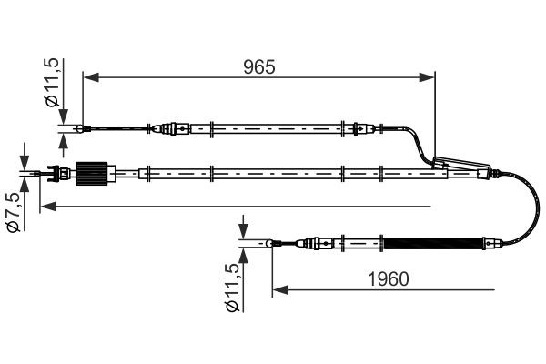 Vajer, parkeringsbroms, Mitt Bosch 1 987 482 805 BOSCH