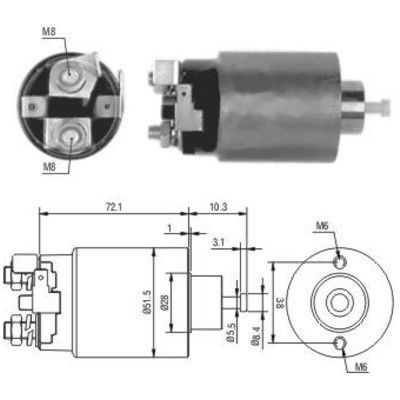 Magnetswitch, startmotor Meat & doria 46025 MEAT & DORIA