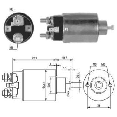 Magnetswitch, startmotor Meat & doria 46027 MEAT & DORIA