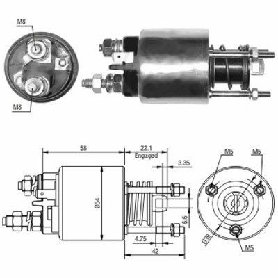 Magnetswitch, startmotor Meat & doria 46047 MEAT & DORIA