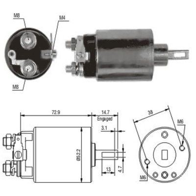 Magnetswitch, startmotor Meat & doria 46055 MEAT & DORIA