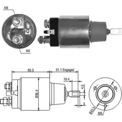 Magnetswitch, startmotor Meat & doria 46066 MEAT & DORIA