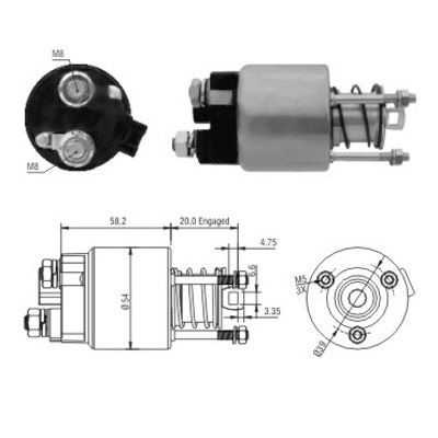 Magnetswitch, startmotor Meat & doria 46101 MEAT & DORIA