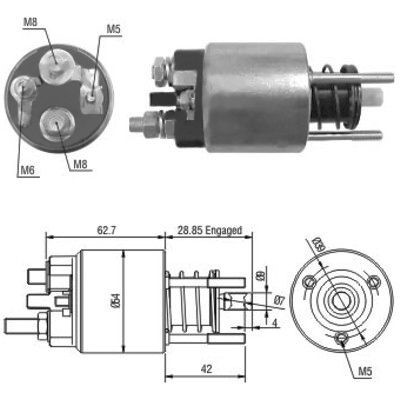 Magnetswitch, startmotor Meat & doria 46128 MEAT & DORIA