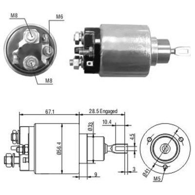Magnetswitch, startmotor Meat & doria 46138 MEAT & DORIA