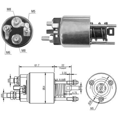 Magnetswitch, startmotor Meat & doria 46145 MEAT & DORIA