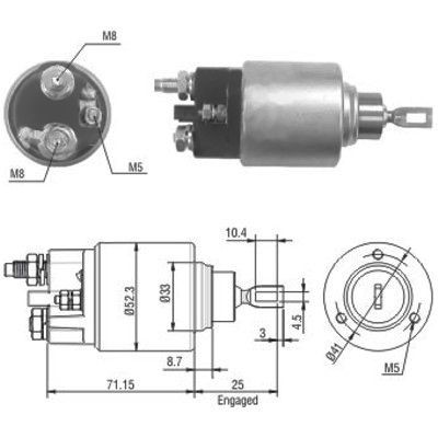 Magnetswitch, startmotor Meat & doria 46153 MEAT & DORIA