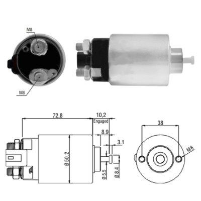 Magnetswitch, startmotor Meat & doria 46156 MEAT & DORIA