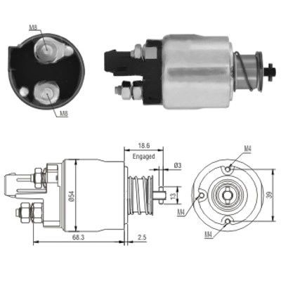 Magnetswitch, startmotor Meat & doria 46158 MEAT & DORIA