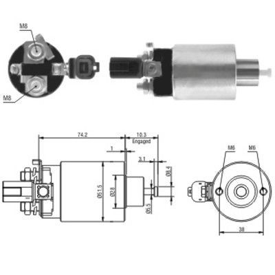 Magnetswitch, startmotor Meat & doria 46161 MEAT & DORIA