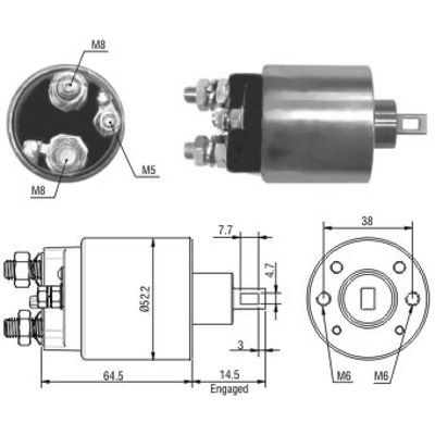 Magnetswitch, startmotor Meat & doria 46166 MEAT & DORIA