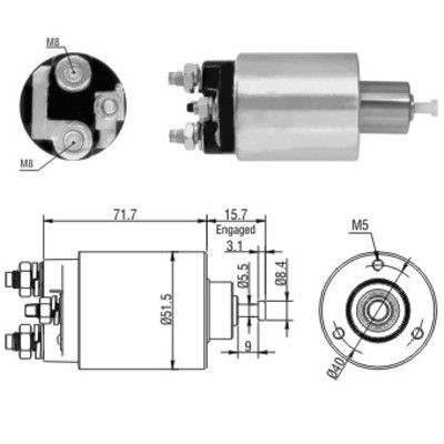 Magnetswitch, startmotor Meat & doria 46182 MEAT & DORIA