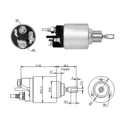 Magnetswitch, startmotor Meat & doria 46197 MEAT & DORIA
