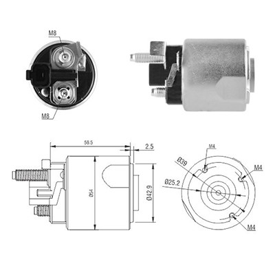 Magnetswitch, startmotor Meat & doria 46224 MEAT & DORIA