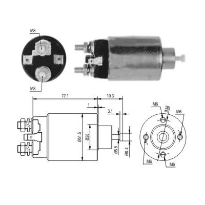 Magnetswitch, startmotor Meat & doria 46297 MEAT & DORIA