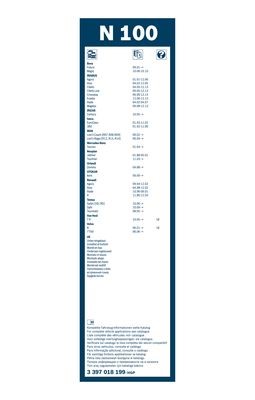 Torkarblad, Fram, Nedre, Passagerarsida Bosch Twin 3 397 018 199 BOSCH