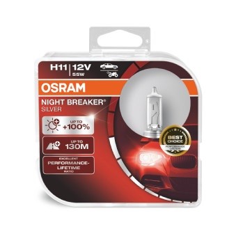 Halogenlampa OSRAM NIGHT BREAKER SILVER H11 PGJ19-2 Osram 64211NB OSRAM