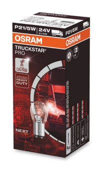 Glödlampa OSRAM TRUCKSTAR PRO P21/5W BAY15d, Bak, Fram, Sidoinsta OSRAM