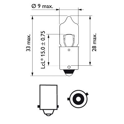 Glödlampa PHILIPS H6W BAX9s, Bak, Fram eller bak, Sidoinstallatio