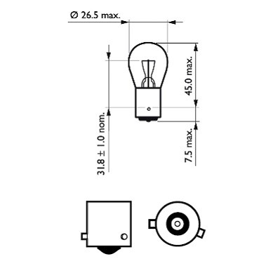 Glödlampa PHILIPS  PR21W BAW15s