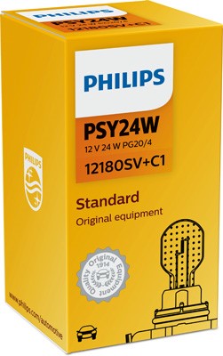 Glödlampa PHILIPS SilverVision PSY24W PG20/4, Fram, Bak, Fram ell