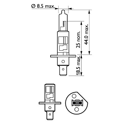 Halogenlampa PHILIPS Vision H1 P14,5s Halogenlampa PHILIPS Vision H1 P14,5s