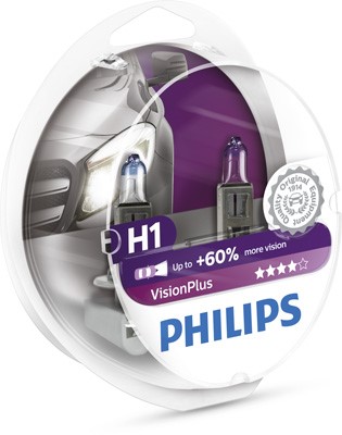 Halogenlampa PHILIPS VisionPlus H1 P14,5s 12V Philips 12258VPS2