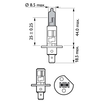 Halogenlampa PHILIPS WhiteVision ultra H1 P14,5s Philips 12258WVU