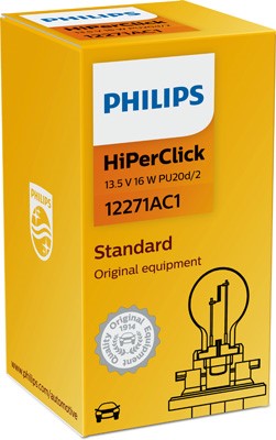 Glödlampa PHILIPS  PCY16W PU20d/2, Ytterspegel, Sidoinstallation