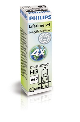 Halogenlampa PHILIPS LongLife EcoVision H3 PK22s Philips 12336LLE
